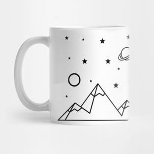 Sky with Saturn and Moon Mug